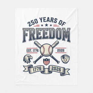 250 Years of Freedom Patriotic Baseball Design_1 Fleece Blanket
