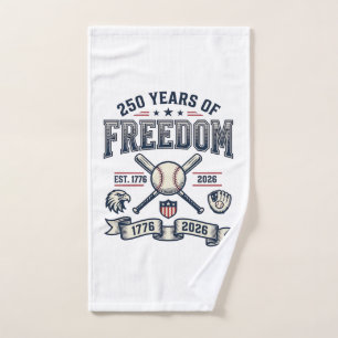 250 Years of Freedom Patriotic Baseball Design_1 Hand Towel