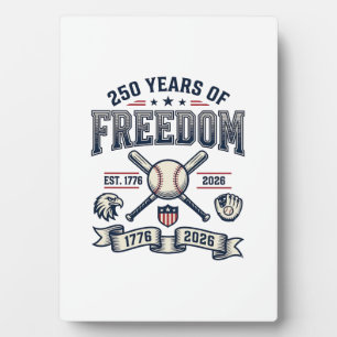 250 Years of Freedom Patriotic Baseball Design_1 Plaque