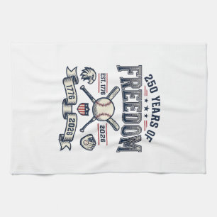 250 Years of Freedom Patriotic Baseball Design_1 Tea Towel