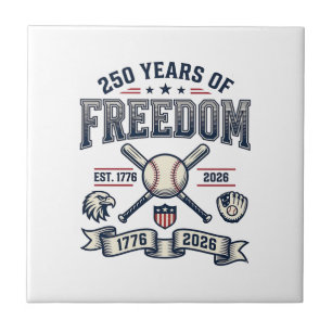 250 Years of Freedom Patriotic Baseball Design_1 Tile