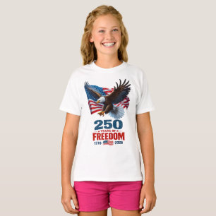 250 Years Of Freedom Patriotic Eagle American Flag T-Shirt
