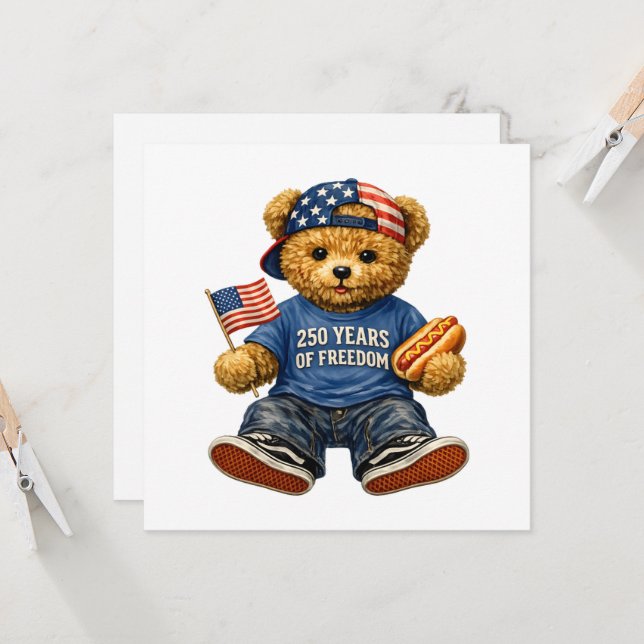 250 Years Of Freedom Teddy Bear  (Front/Back In Situ)
