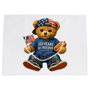 250 Years Of Freedom Teddy Bear Large Gift Bag