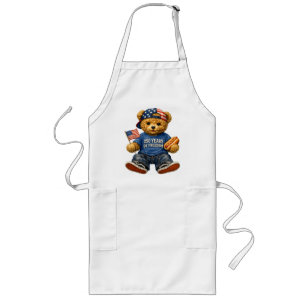 250 Years Of Freedom Teddy Bear Long Apron