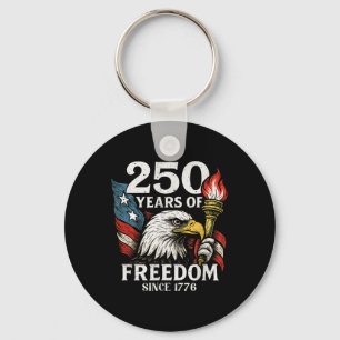 250 Years Of Freedom Usa Bald Eagle America Flag 4 Key Ring