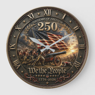 250 Years of Freedom We the People Patriotic  Large Clock
