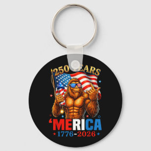 250 Years of Merica 250th USA Flag Sasquatch Key Ring