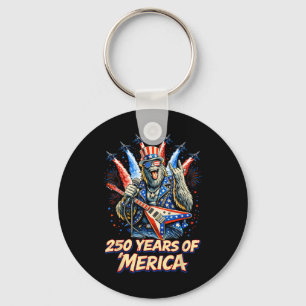 250 Years Of Merica Bigfoot Rock Fighter Jet 4th O Key Ring