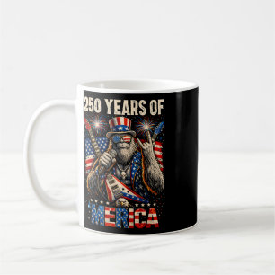 250 Years Of Merica Patriotic Bigfoot Rock 4th Of Coffee Mug