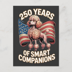 250 Years of Smart Companions Poodle Art Postcard