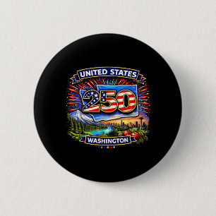 250 Years Of United States Washington Independence 6 Cm Round Badge