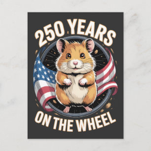250 Years on the Wheel Hamster Art Postcard