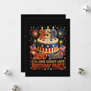 250 Years One Giant Birthday 250 Anniversary USA  Holiday Card
