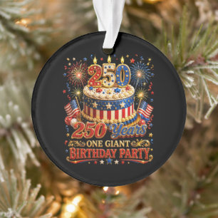 250 years one giant birthday 250 anniversary usa ornament