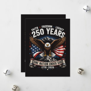 250 Years One Nation Under God Eagle Holiday Card