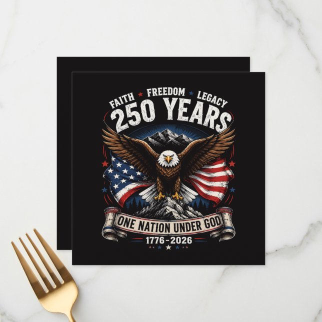 250 Years One Nation Under God Eagle Menu (Front/Back In Situ)