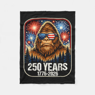 250 Years Patriotic Bigfoot 1776-2026 250th Fleece Blanket
