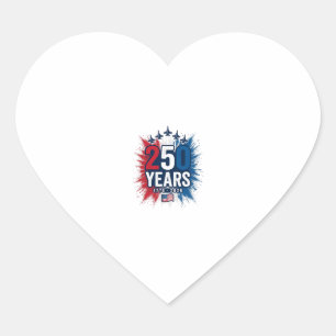 250 Years Patriotic Jets Anniversary Vector Design Heart Sticker