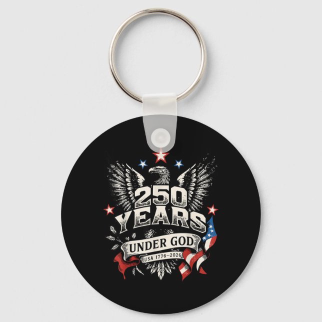 250 Years Patriotic Pride Eagle 1776-2026 - USA Key Ring (Front)