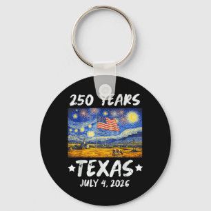 250 Years Starry Night Texas 250th Anniversary 4th Key Ring