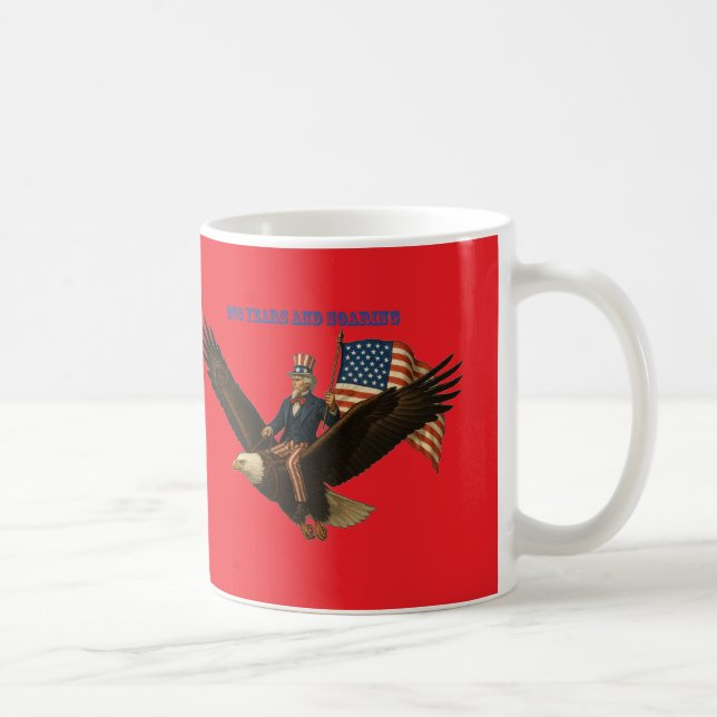 250 Years Uncle Sam, Bald Eagle and American Flag Coffee Mug (Right)
