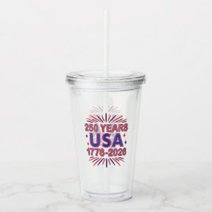250 Years USA 1776–2026 Semiquincentennial Acrylic Tumbler