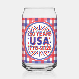 250 Years USA   1776–2026 Semiquincentennial Can Glass