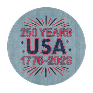 250 Years USA 1776–2026 Semiquincentennial Cutting Board