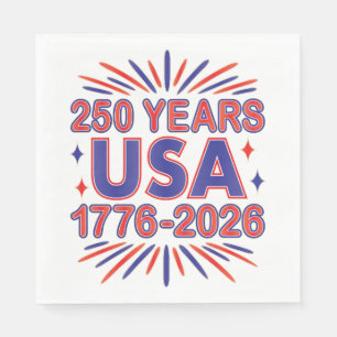 250 Years USA   1776–2026 Semiquincentennial Napkin