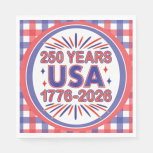 250 Years USA   1776–2026 Semiquincentennial Napkin