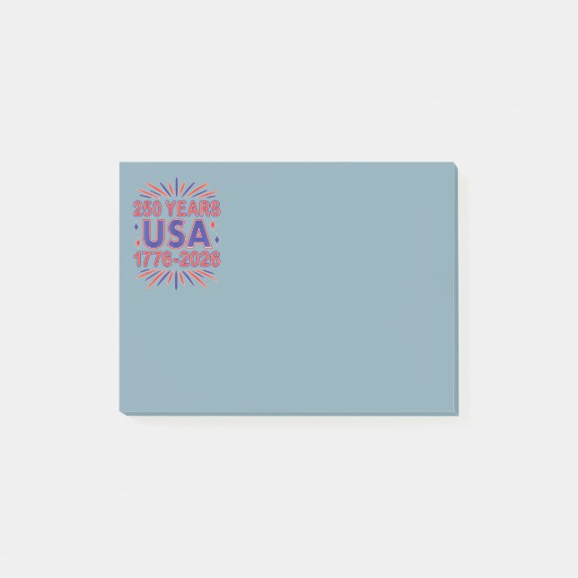 250 Years USA | 1776–2026 Semiquincentennial Post-it Notes (Front)