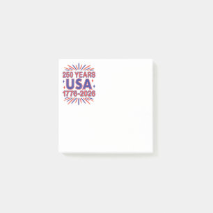 250 Years USA 1776–2026 Semiquincentennial Post-it Notes