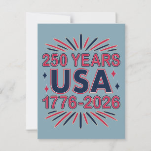 250 Years USA   1776–2026 Semiquincentennial Postcard
