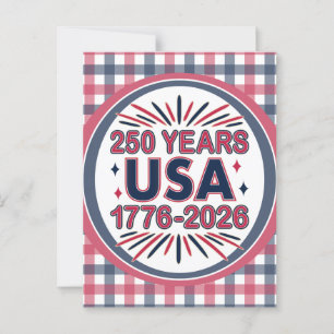 250 Years USA   1776–2026 Semiquincentennial Postcard