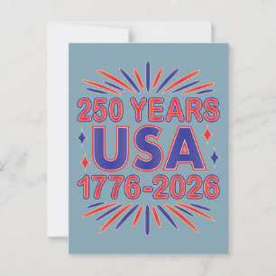 250 Years USA   1776–2026 Semiquincentennial Postcard