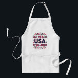 250 Years USA | 1776–2026 Semiquincentennial Standard Apron<br><div class="desc">Celebrate 250 years of American independence with this bold and festive “USA 1776–2026” fireworks design! Featuring red,  white,  and blue bursts,  patriotic lettering,  and a clean layout,  this artwork is perfect for Semiquincentennial events,  July 4th parties,  or historical commemorations.</div>