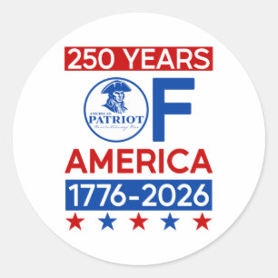 250 Years Usa American Revolution Semiquincentenni Classic Round Sticker