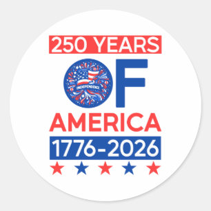 250 Years Usa American Revolution Semiquincentenni Classic Round Sticker