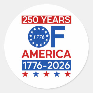 250 Years Usa American Revolution Semiquincentenni Classic Round Sticker