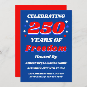 250 Years USA Editable Personalized Patriotic Invitation