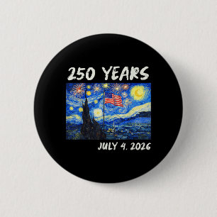 250 Years Van Gogh Starry Night 250th Anniversary 6 Cm Round Badge