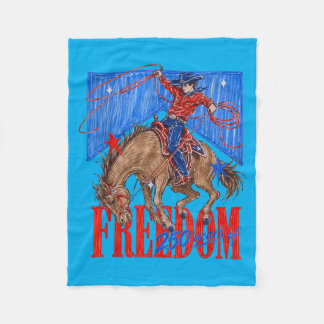 250 Years Western Cowboy Horse Aamerica Fleece Blanket
