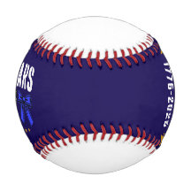 250 Years With Red White and Blue Baseball Bow 