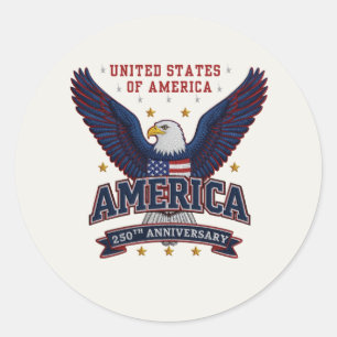 250th America Anniversary Classic Round Sticker