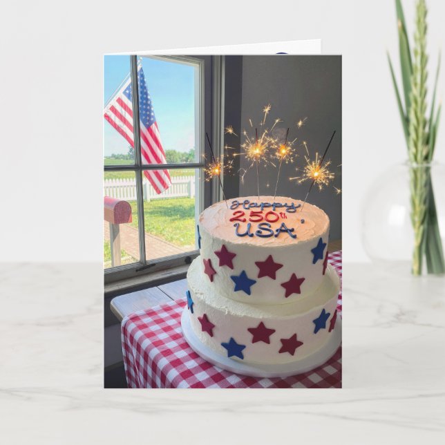 250th American Birthday Cake Card (Front)