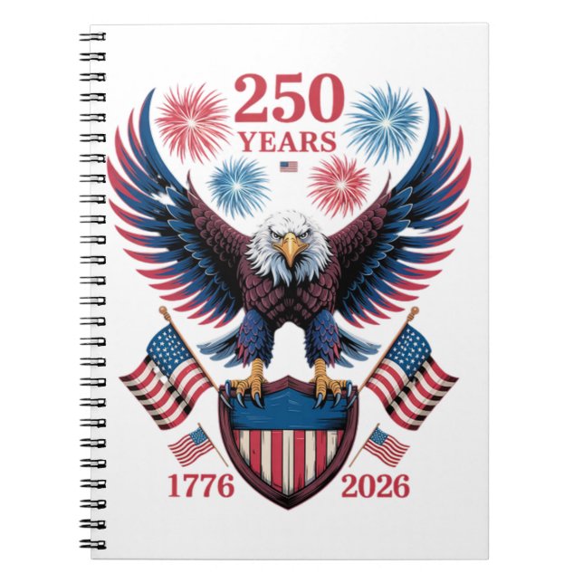 250th Anniversary 250 Years USA 1776 Notebook (Front)