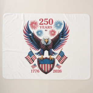 250th anniversary 250 years usa 1776 sherpa blanket