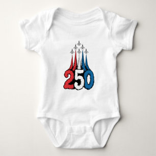 250th Anniversary 4th Of July Jet Patriotic Baby Bodysuit
