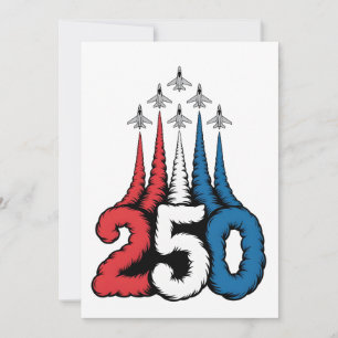 250th Anniversary 4th Of July Jet Patriotic Thank You Card
